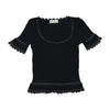 Blumarine Ribbed Ruffle Trim Sweater