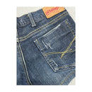 Pitstop Distressed Dark Wash Denim Shorts
