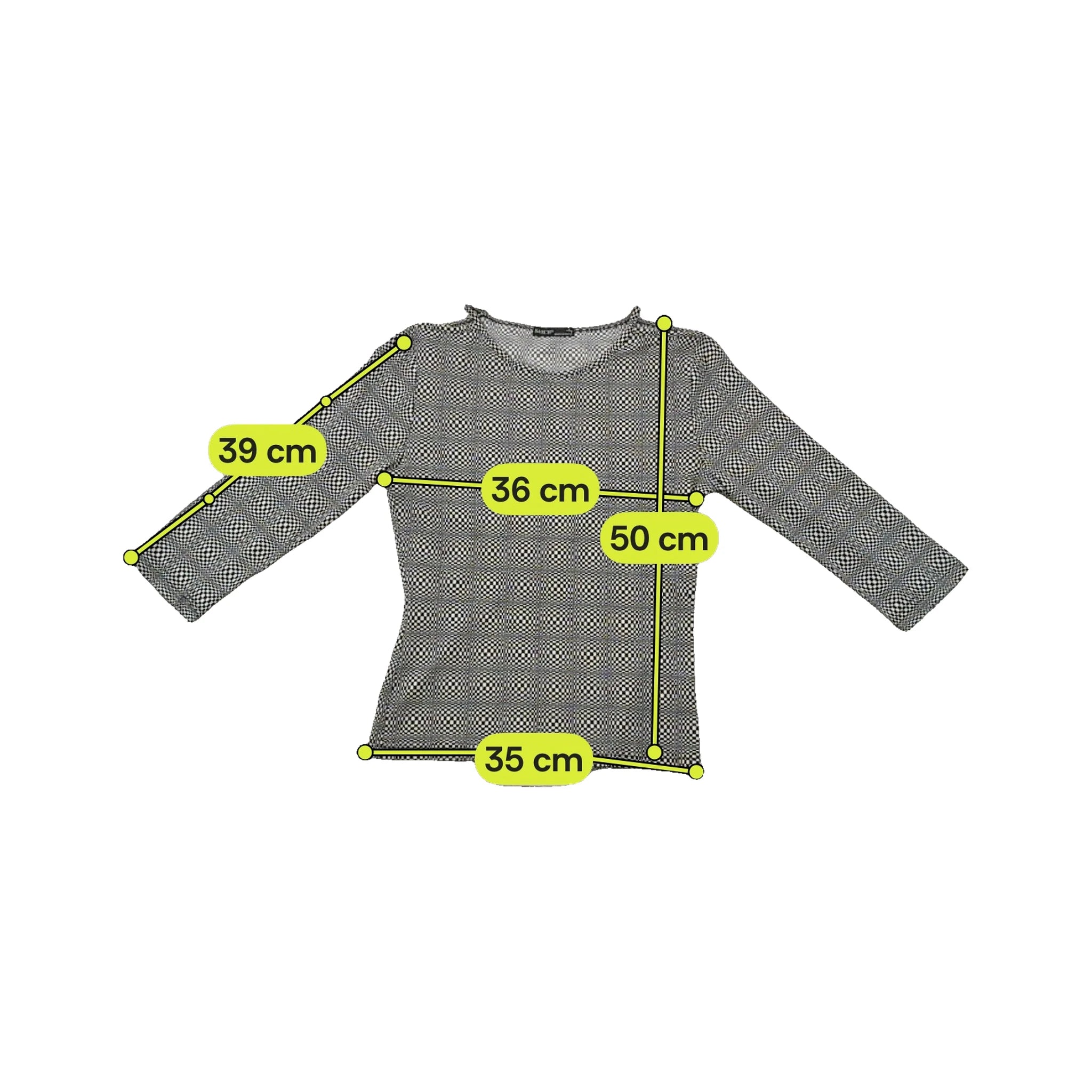 Sasch Black White Optical Check Stretch Blouse (repriced)