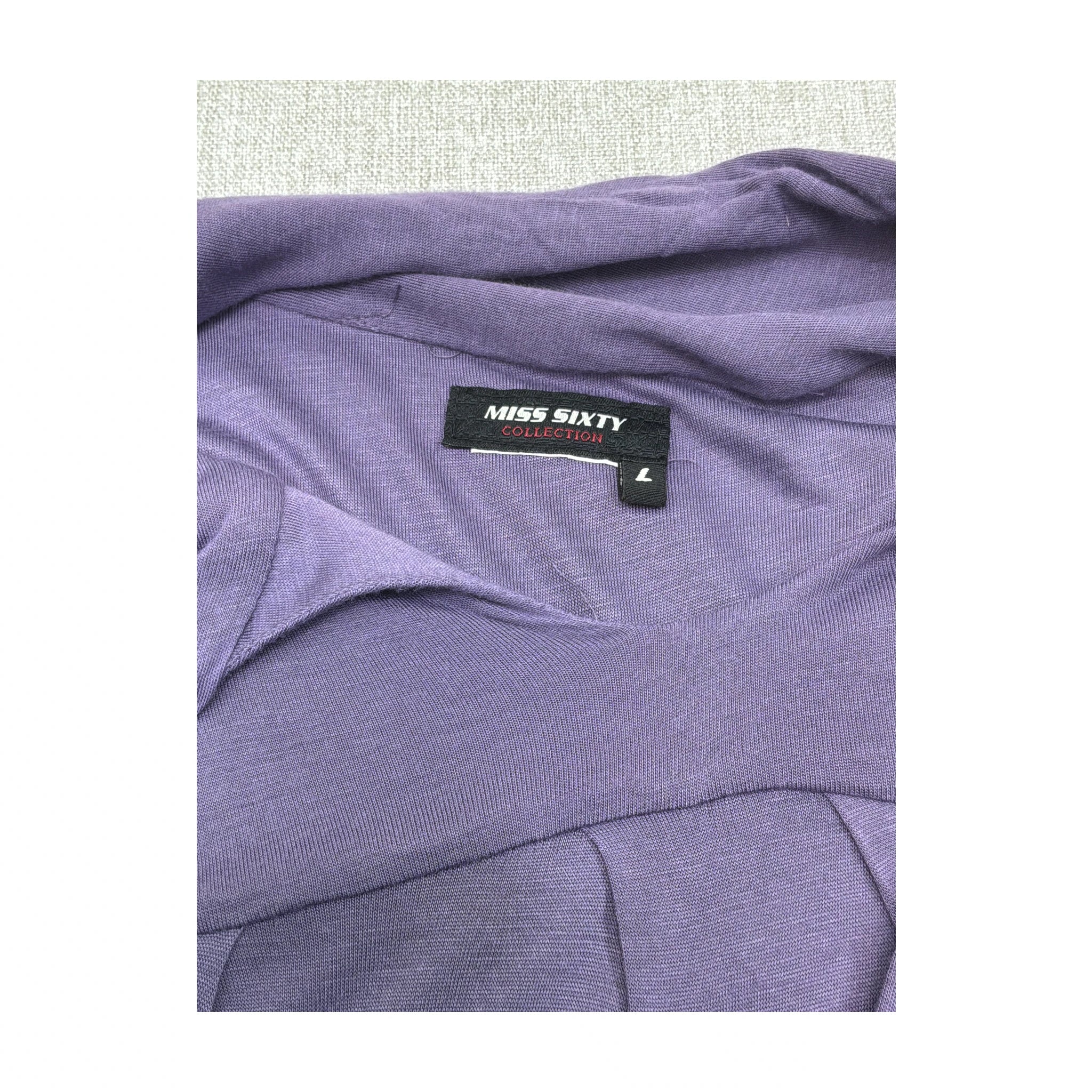 Top Miss Sixty roxo de Manga Comprida com capuz Drapeado