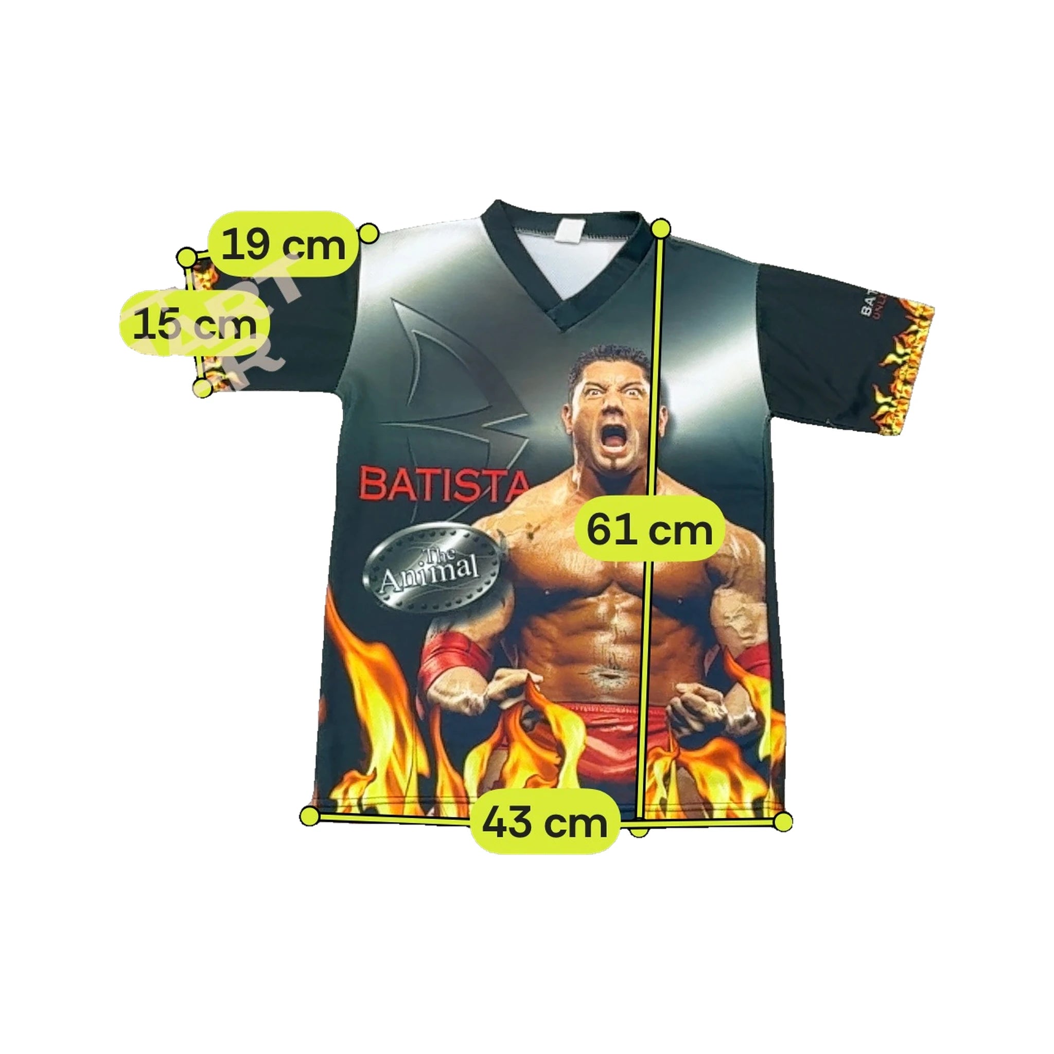 Vintage Batista Unleashed All-Over Print Wrestling Shirt