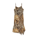 Leopard Print Ruffle Asymmetrical Handkerchief Hem Slip Dress