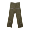 Olive Utility Zip-Detail Chinos