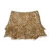 Leopard Print Tiered Ruffle Viscose Mini Skirt
