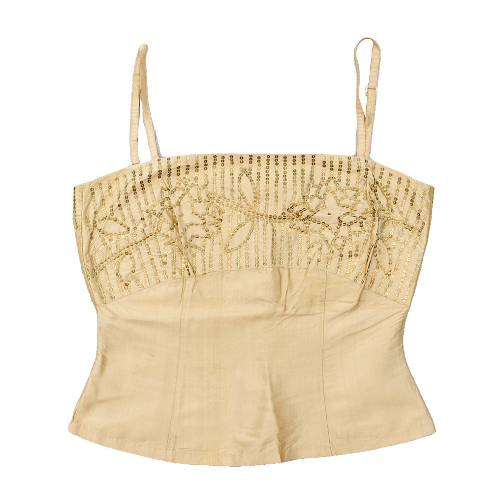 Beige Sequin Cami Top