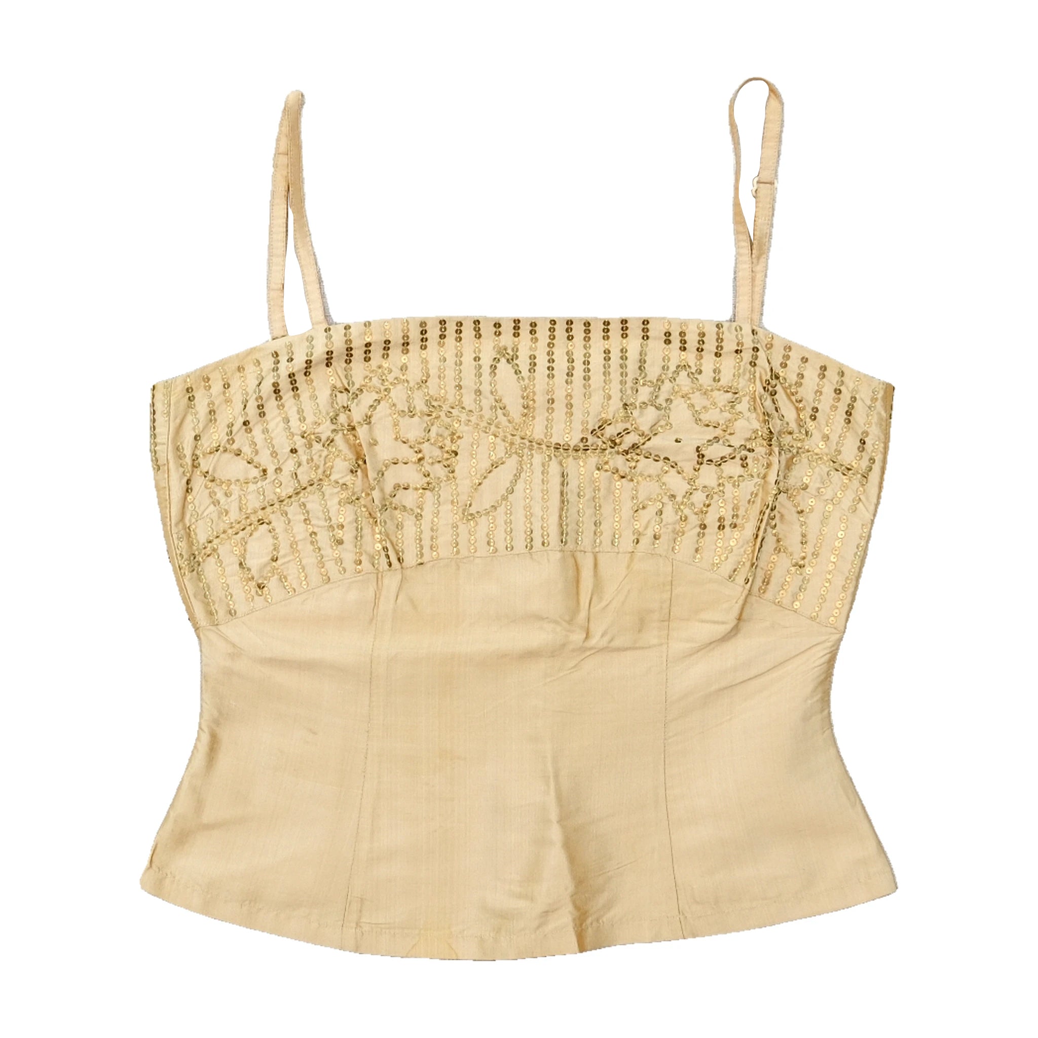 Beige Sequin Cami Top
