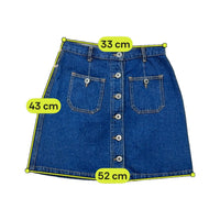 Arizona 100% Cotton Button Front Denim Mini Skirt