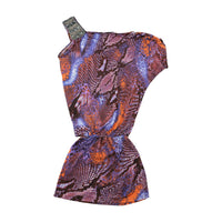 Morgan de Toi One-Shoulder Beaded Strap Animal Print Dress