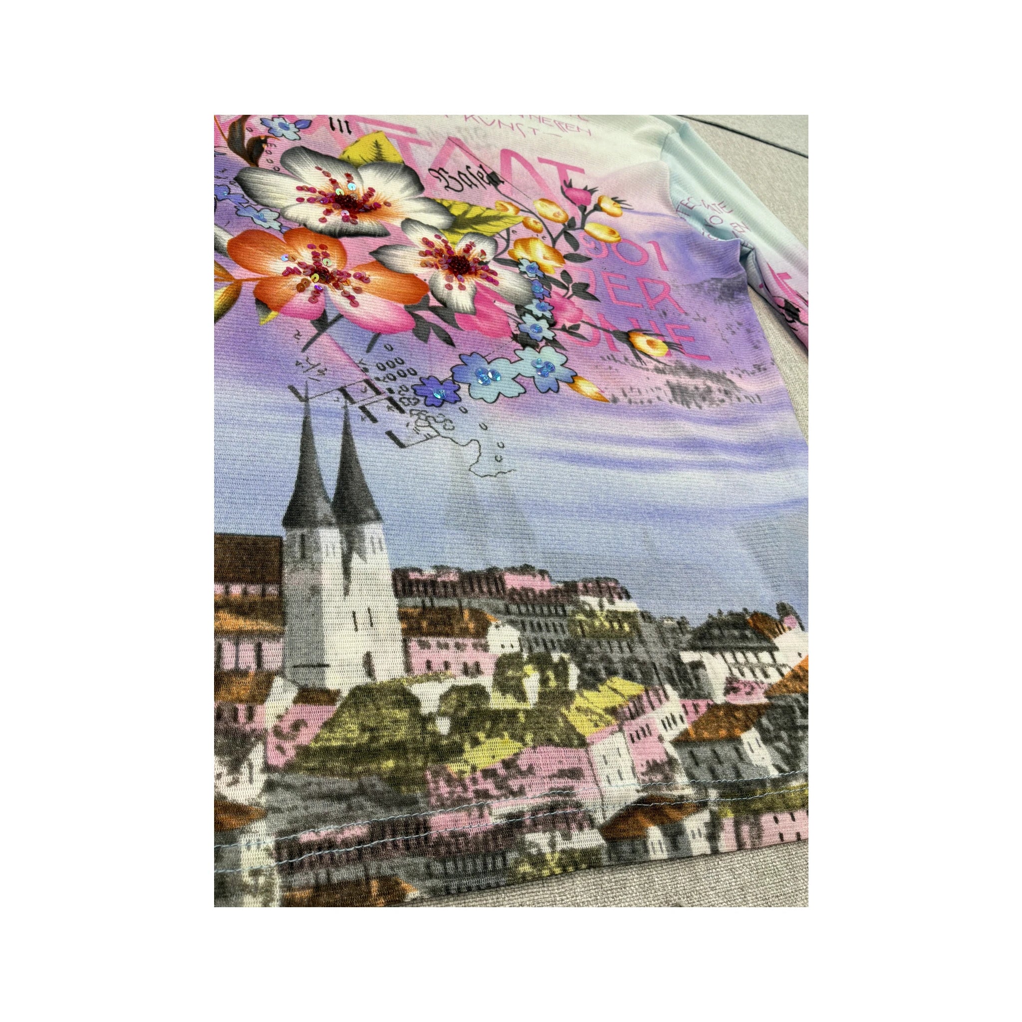 Rapture Floral Scenic Mesh Long Sleeve T-shirt (Repriced)