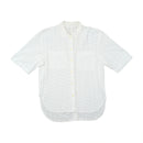 White Eyelet Pattern Button Up Shirt