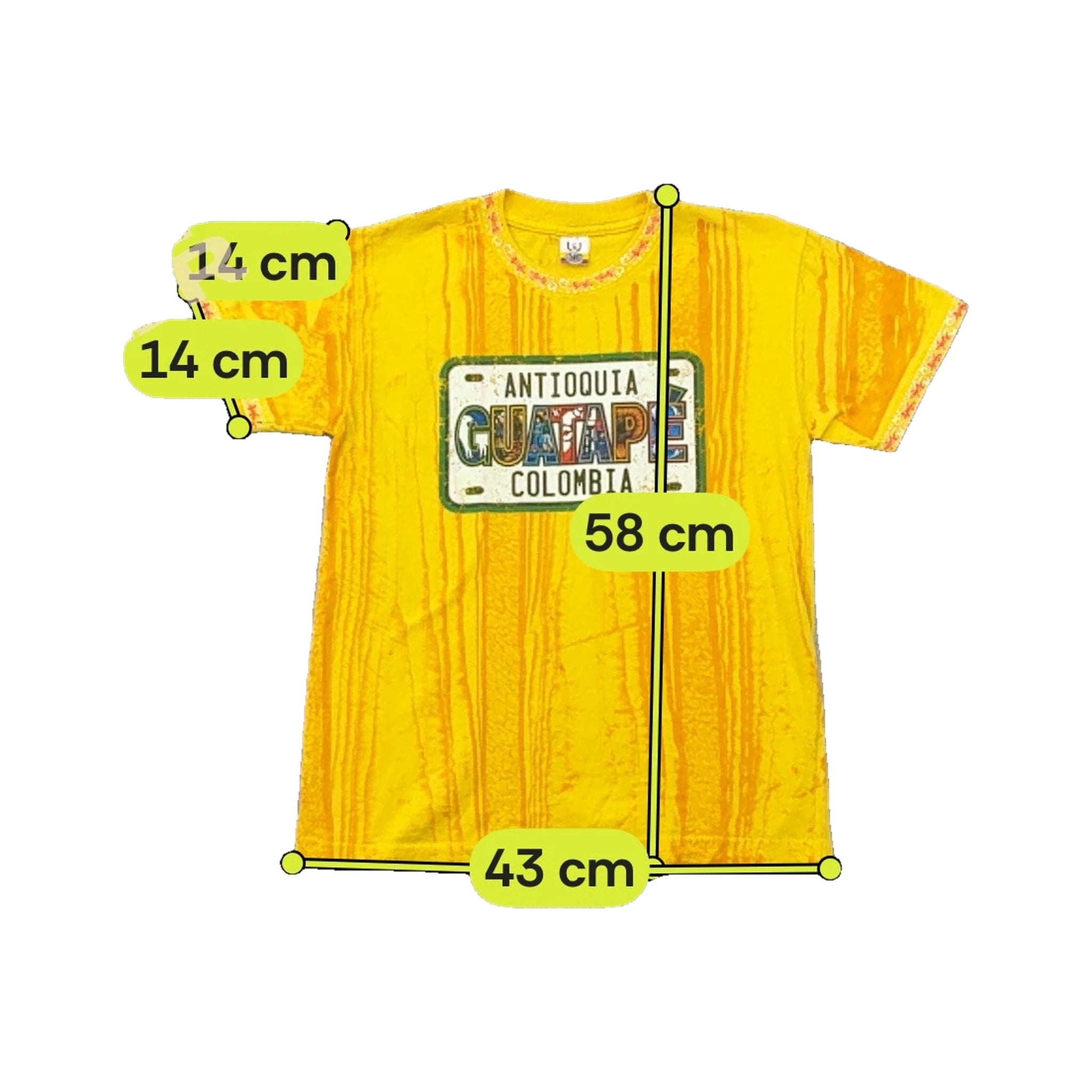 Camisa em algodão com estampado de Matrícula Guatapé Colômbia