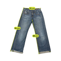 Mish Mish Distressed Wing Patch Blue Denim Jeans