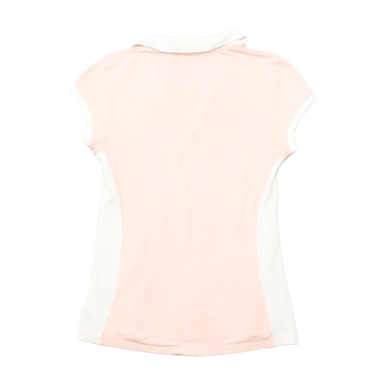 Calvin Klein Pink and White Cotton Stretch Polo Shirt