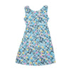 Vintage Blue Floral Plaid Sleeveless Dress