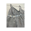 Peccati Gray Sequin Trim Silk Cotton Tank Top