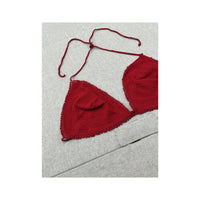 Hand Crocheted Halter Triangle Knit Top