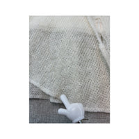 Conbipel Mohair Lace Hem V-Neck Sweater