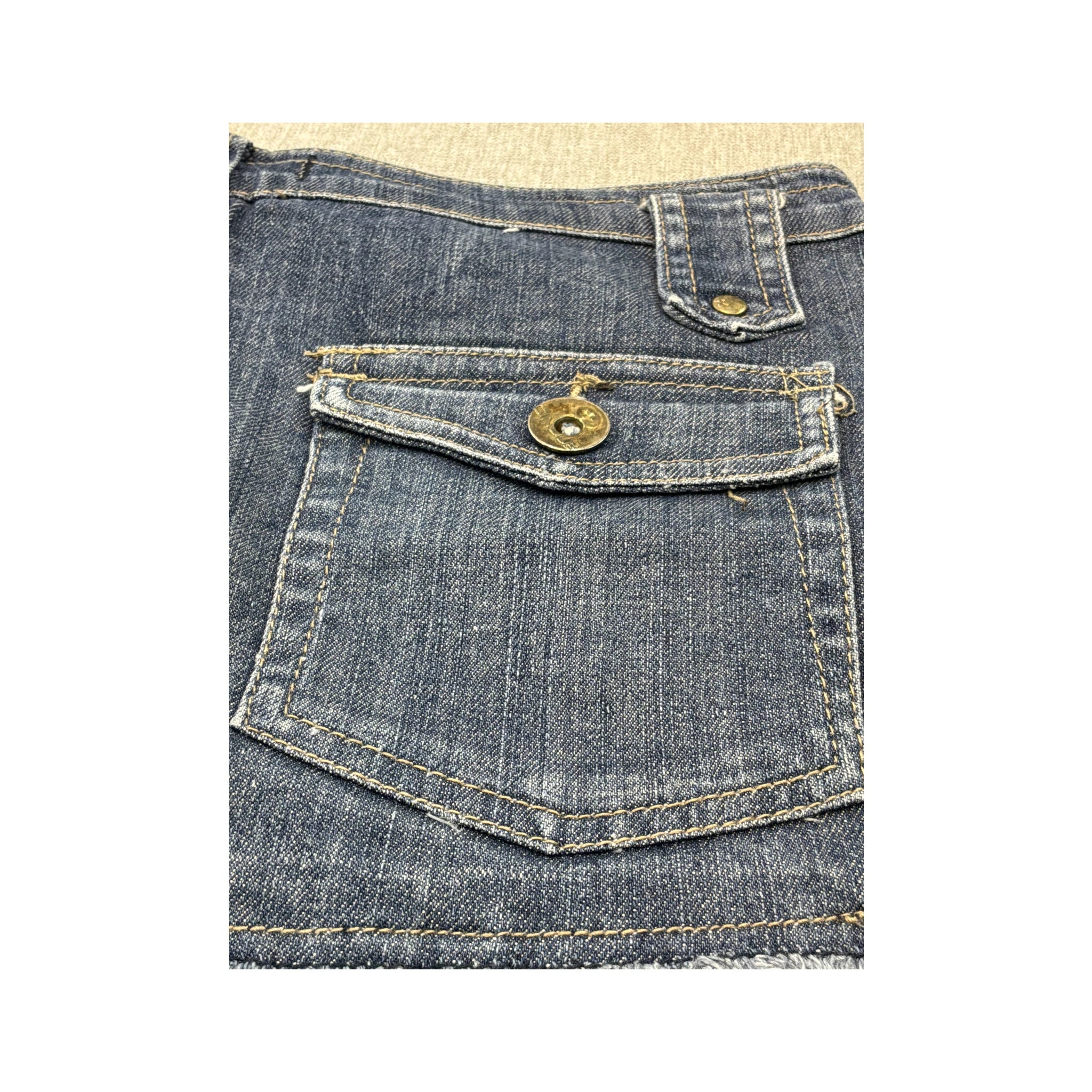 Cinque Blue Denim Pleated Mini Skirt