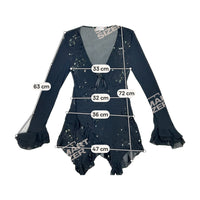 Standpoint Italia Sheer Sequin Embroidered Blouse - Black (L)