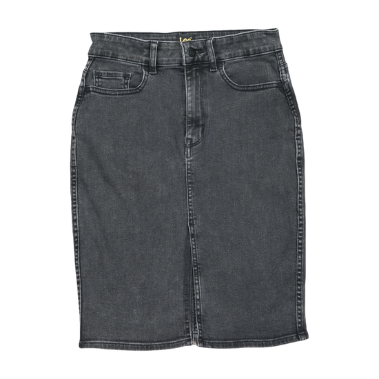 Lee Black Denim Midi Pencil Skirt