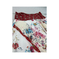 Saia Pollera em Camadas com estampado floral e de Borboleta