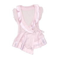 Silk Ruffle Wrap Blouse