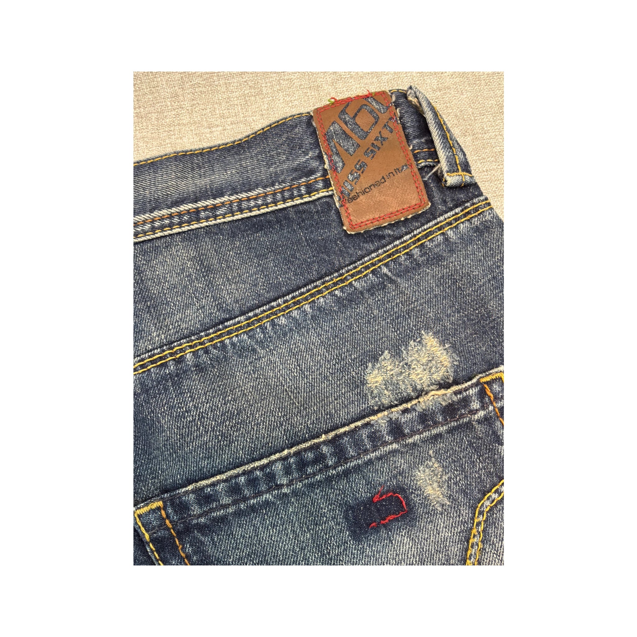 Miss Sixty Distressed Wide Leg Cotton Jeans