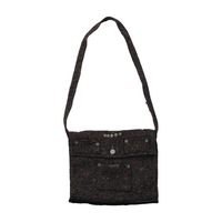 Speckled Tweed-Style Woven Shoulder Bag