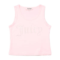 Juicy Couture Rhinestone Logo Pink Cotton Blend Tank Top