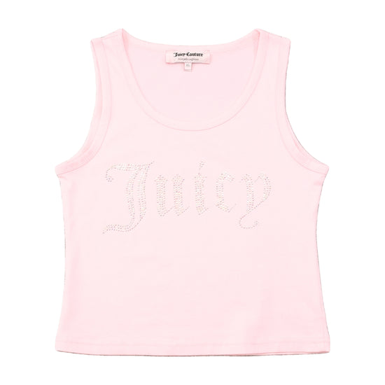 Juicy Couture Rhinestone Logo Pink Cotton Blend Tank Top