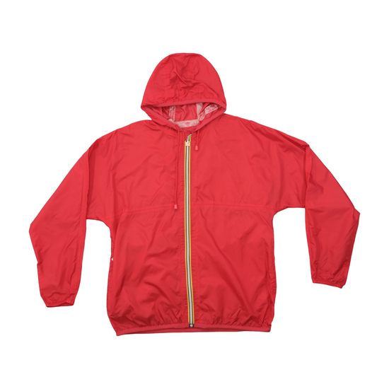 K-Way Red Hooded Polyamide Windbreaker Jacket