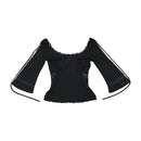 D&G Dolce & Gabbana Lace Trim Bell Sleeve Blouse
