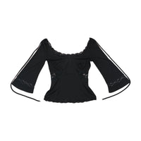 D&G Dolce & Gabbana Lace Trim Bell Sleeve Blouse