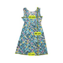 Vintage Blue Floral Plaid Sleeveless Dress