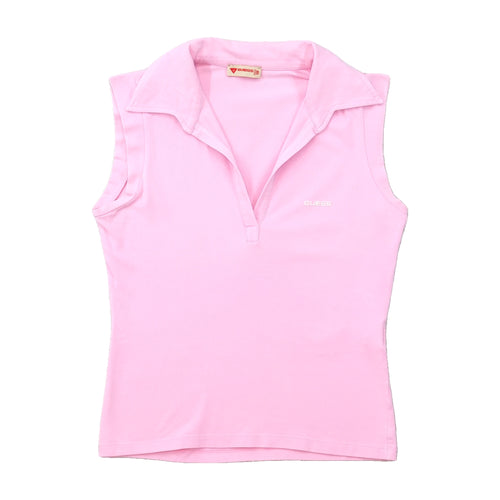 Vintage Guess Pink Sleeveless Collared Shirt