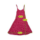 Mini vestido vintage rosa de alças Finas com estampado em Espiral