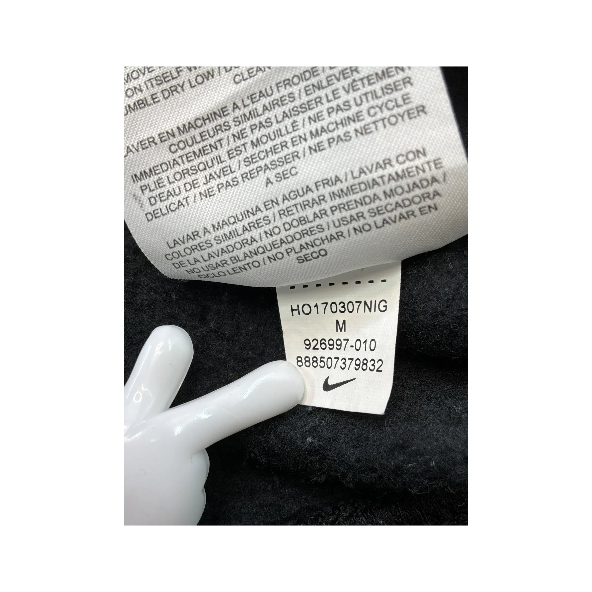 Polar Nike preto em Mistura de algodão com gola Tubo