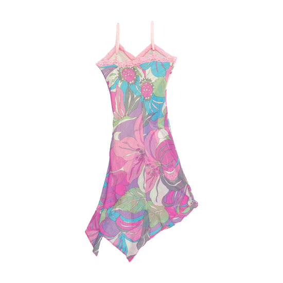 Coconuda Donna Floral Handkerchief Hem Slip Dress