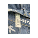 Playboy Allover Bunny Logo Print Wide Leg Denim Jeans