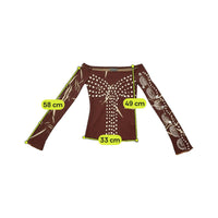Indian Rose Abstract Print Stretch Mesh Long Sleeve T-shirt (SUJA)