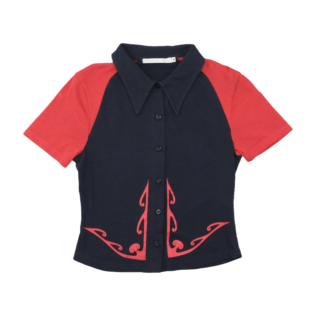 Americo Tavar Colorblock Paisley Print Button Up Shirt