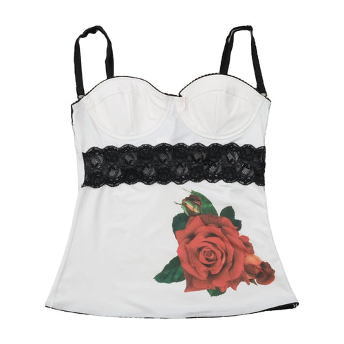 GUESS by Marciano Rose Print Lace Bustier Tank Top