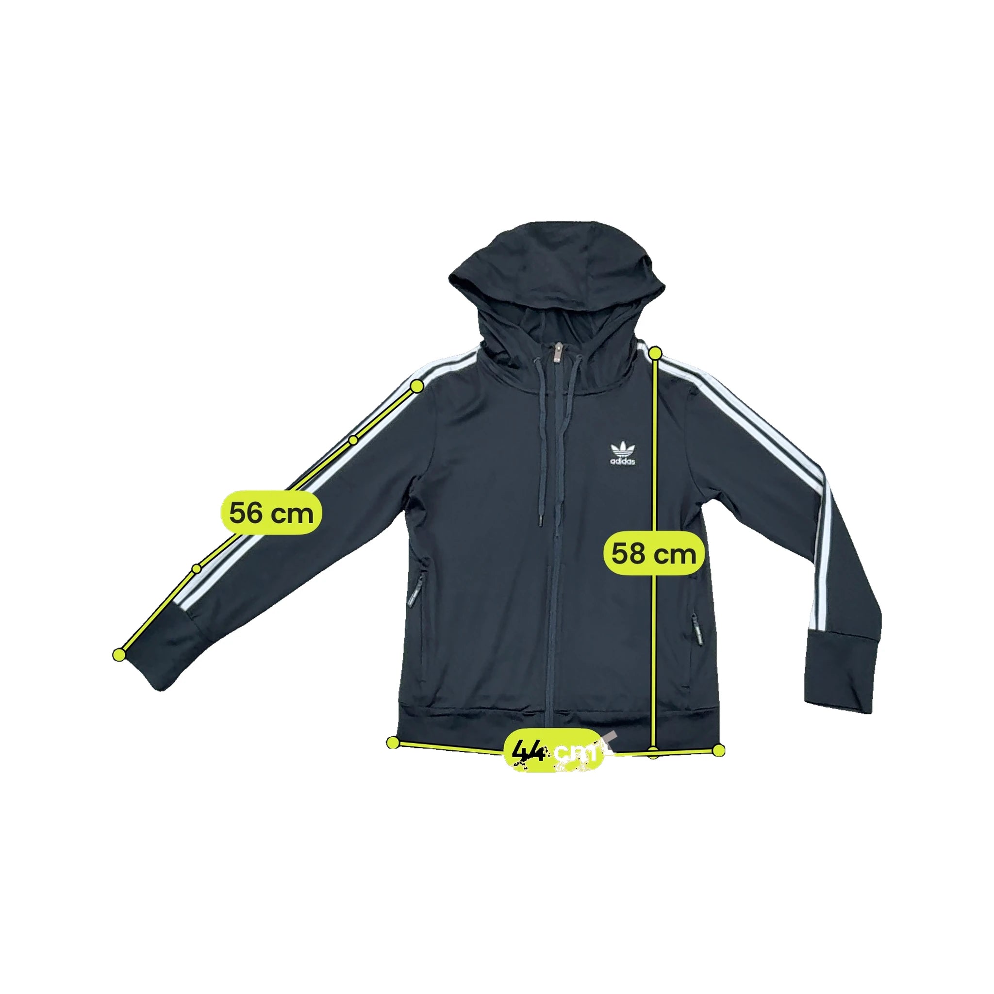 adidas Originals Black 3-Stripe Cotton Blend Hooded Track Jacket