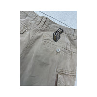 Junks Beige Cotton Cargo Shorts with Logo Patch Details