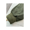 Vintage Olive Green Suede-Look Button Front Ribbed Jacket