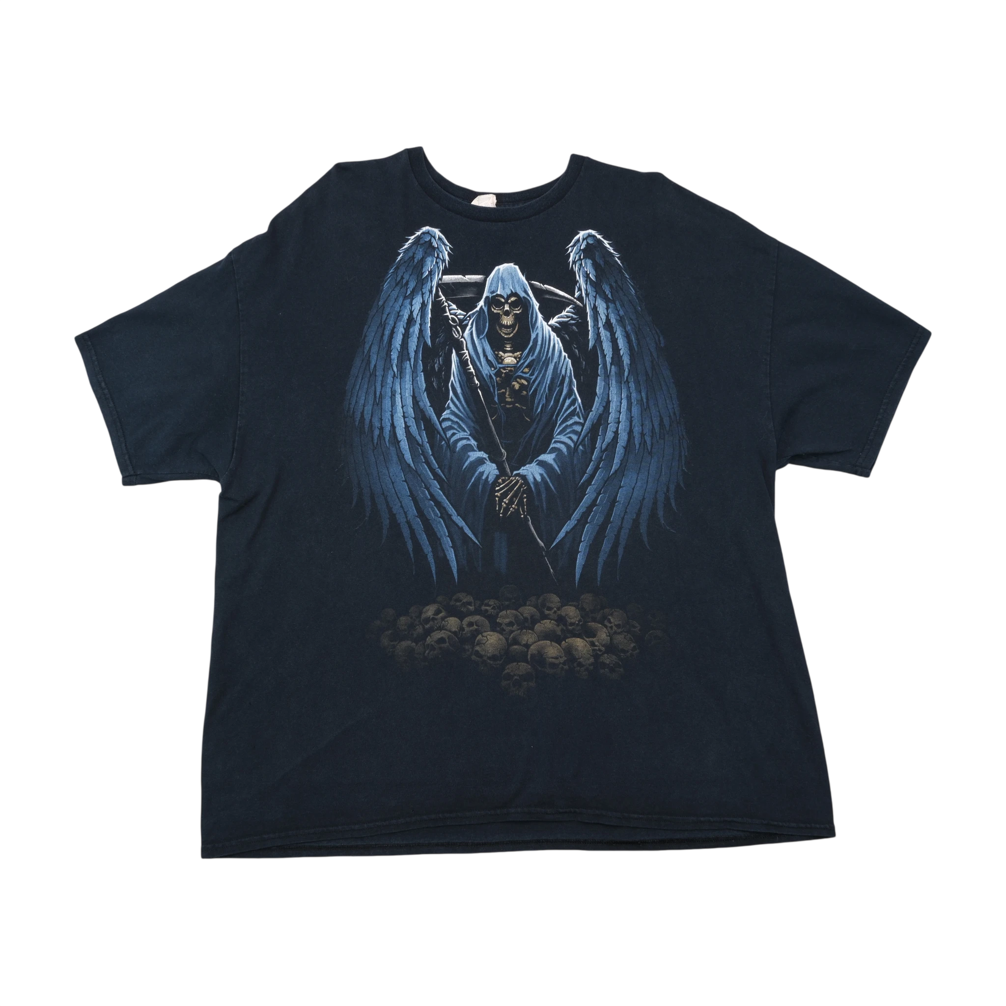 Gildan Grim Reaper Blue Wings Graphic Cotton Shirt