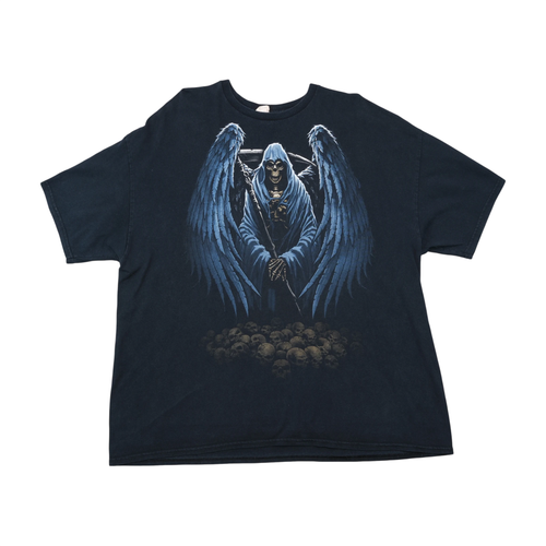 Camisa Gildan em algodão com estampado Grim Reaper Blue Wings