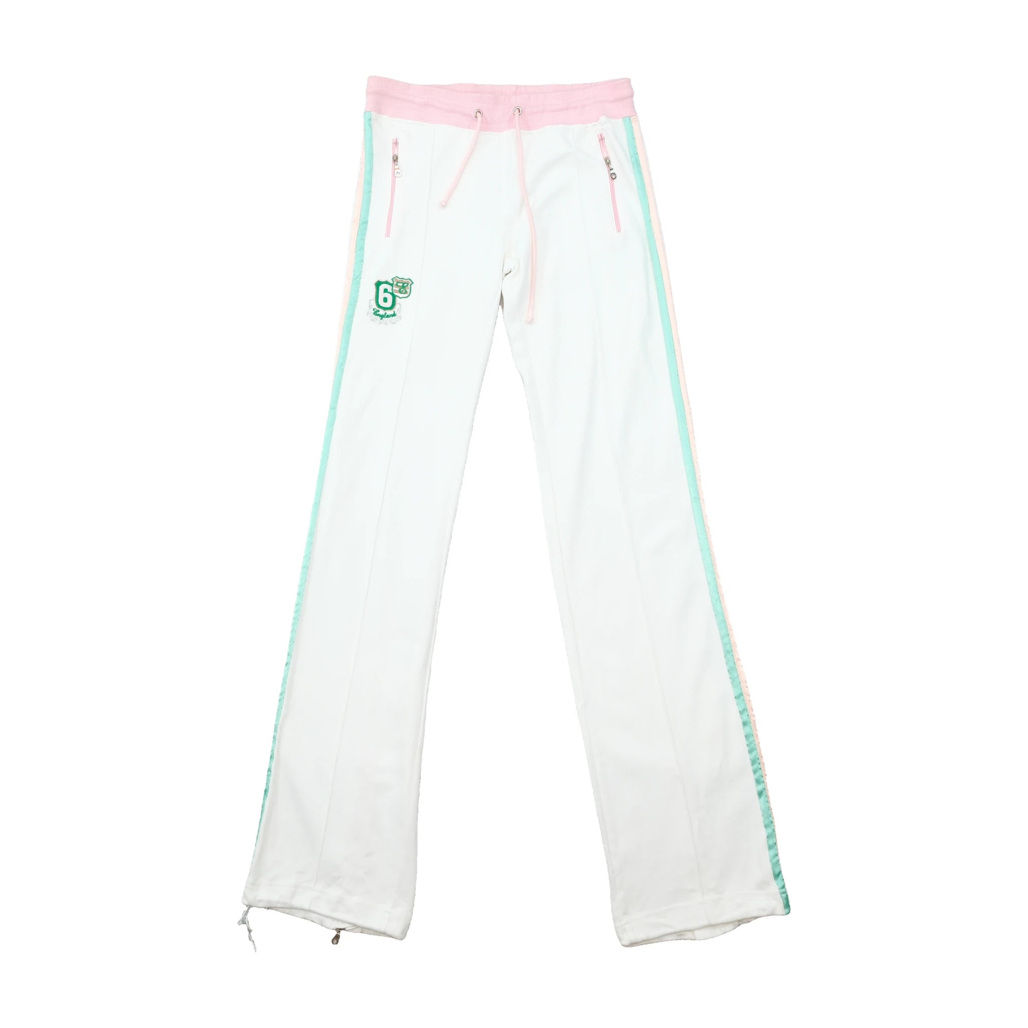Cotton Pastel Side-Stripe Zip Hem Track Pants