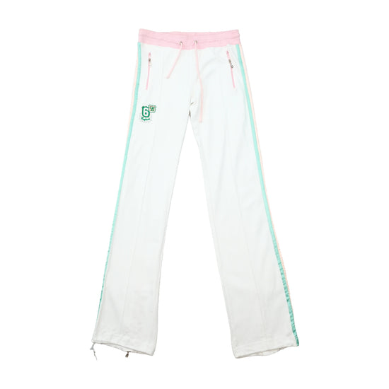 Cotton Pastel Side-Stripe Zip Hem Track Pants