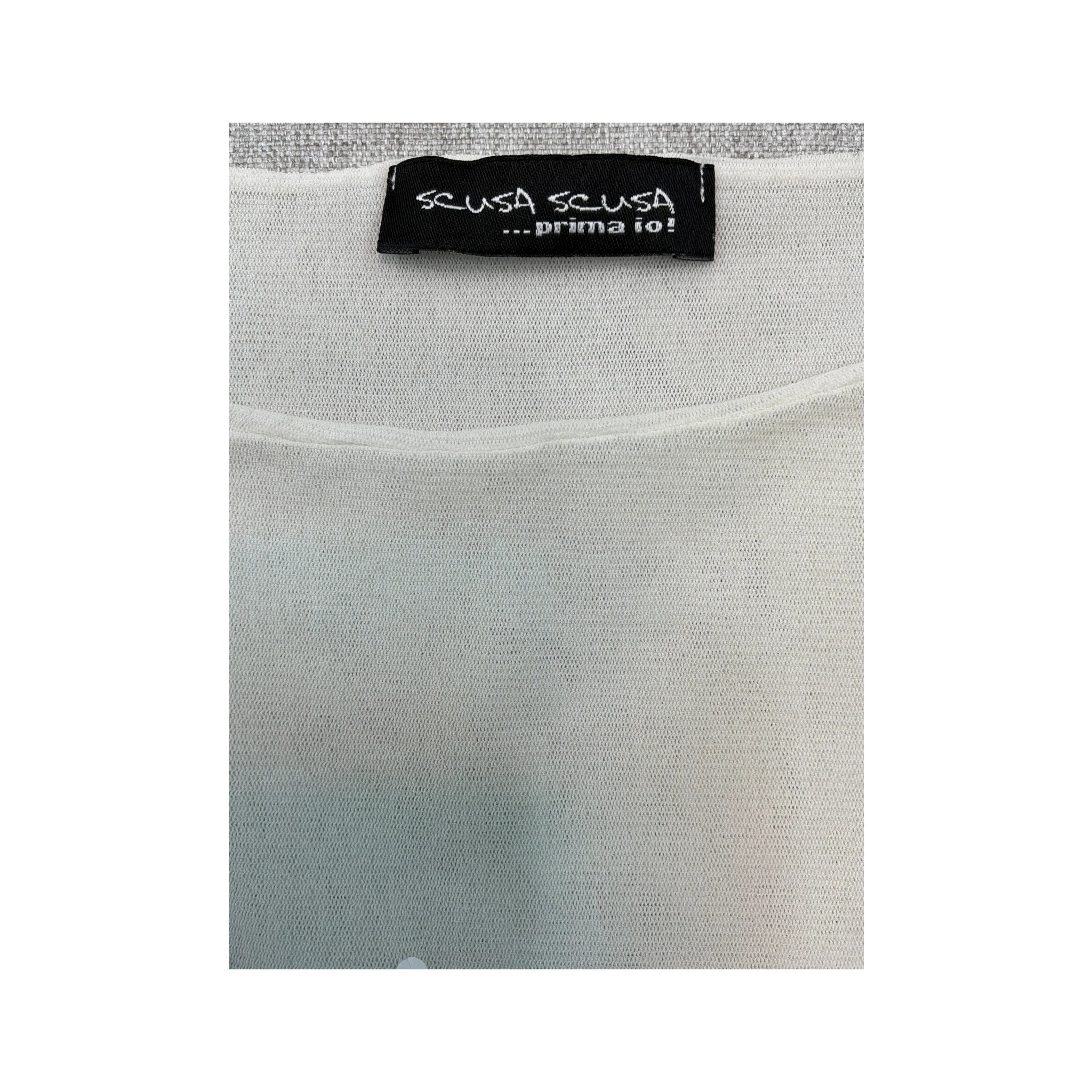 Scusa Scusa White Sequin Star Tank Top